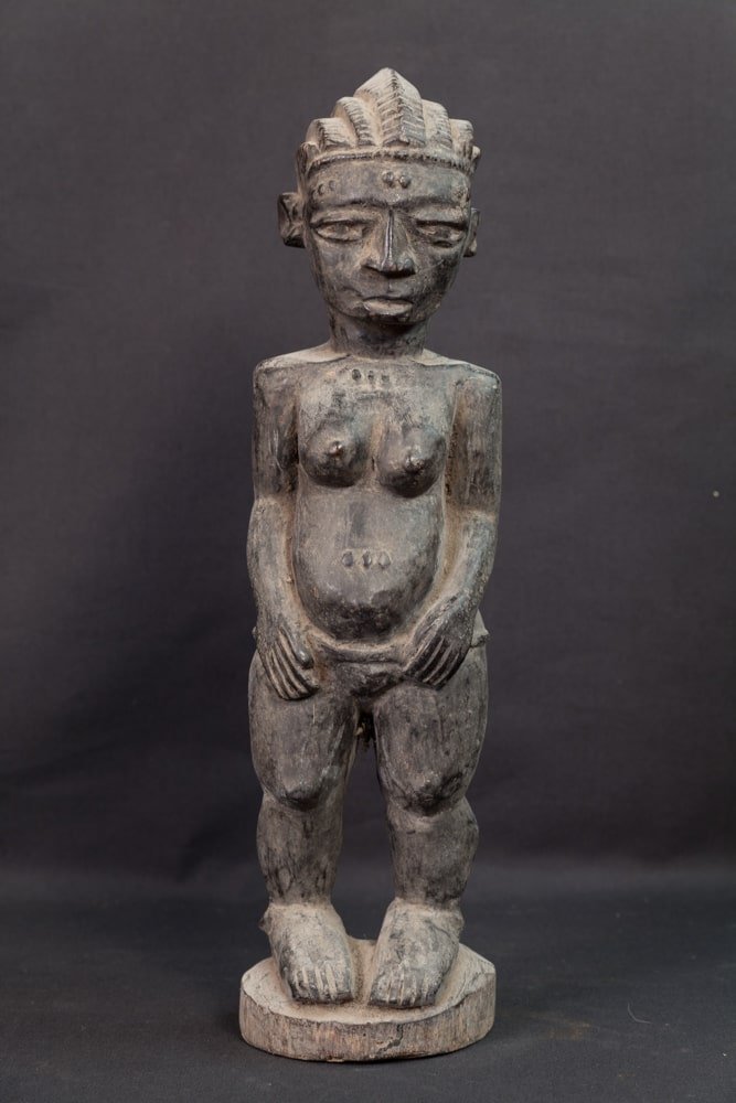 Statue Baoulé féminine debout -