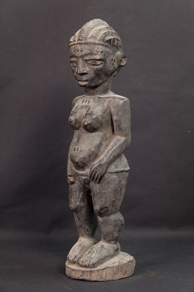 Statue Baoulé féminine debout -
