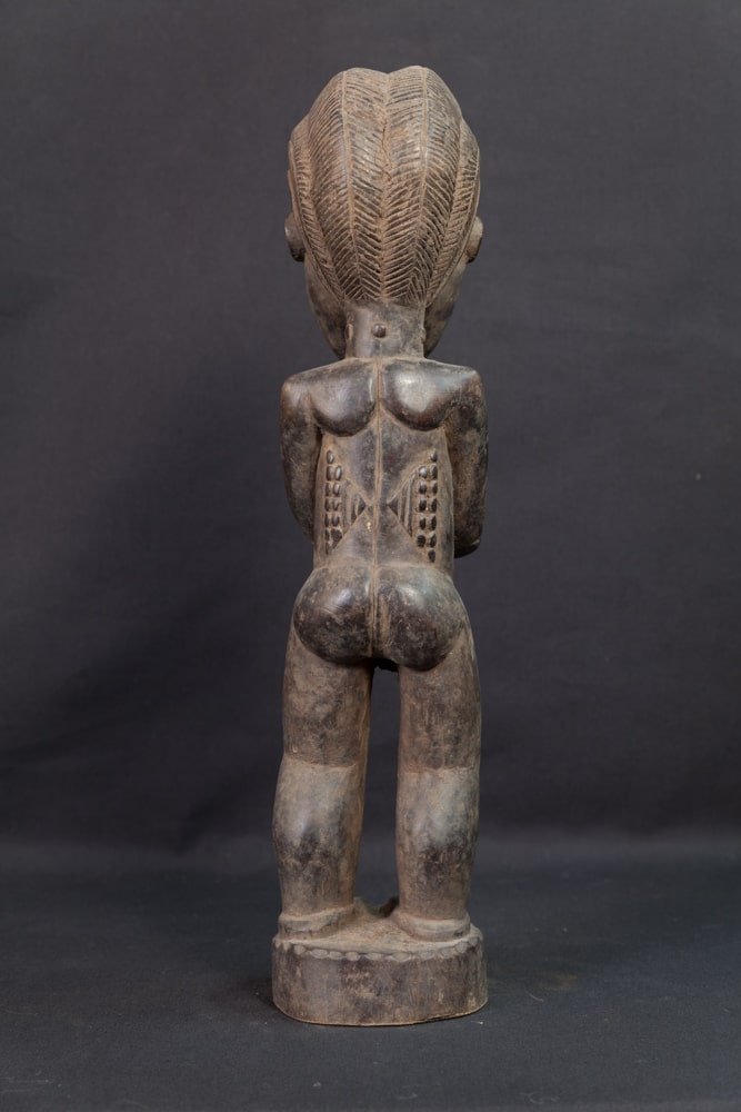 Statue Baoulé masculine en prière -
