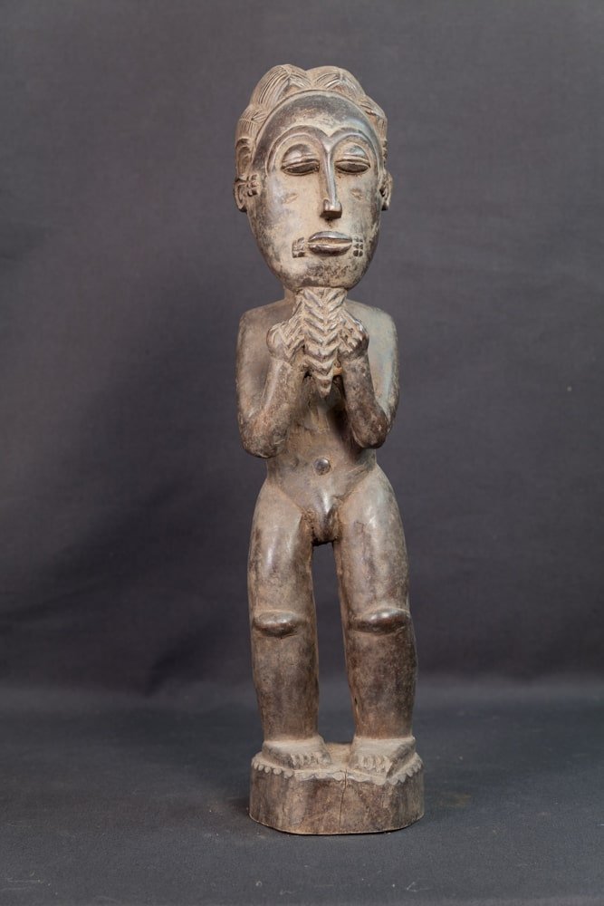 Statue Baoulé masculine en prière -