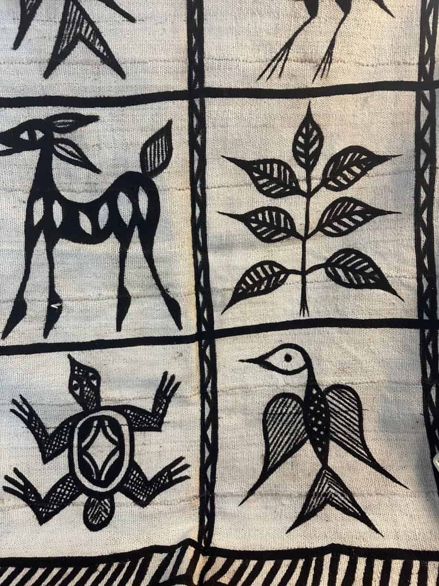 Batik africain motifs animaux et végétation - 