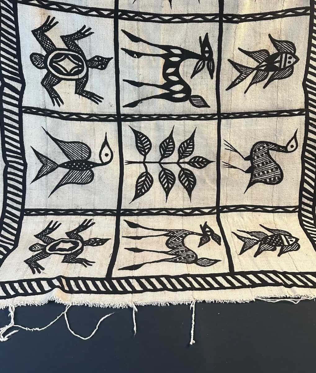 Batik africain motifs animaux et végétation - 