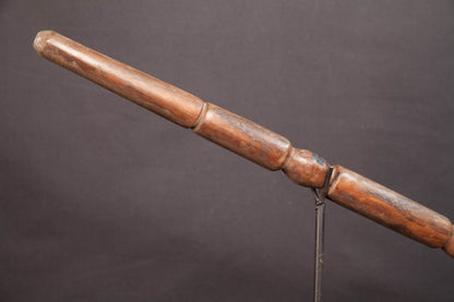 Canne africaine sculptée à poignée recourbée - 