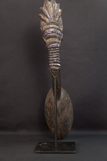 Cuillère en bois a coiffure crête étoilée - 
