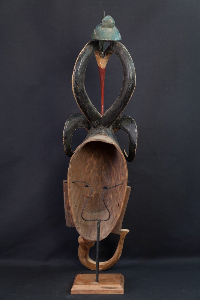 Masque Gouro à coiffe oiseau - 