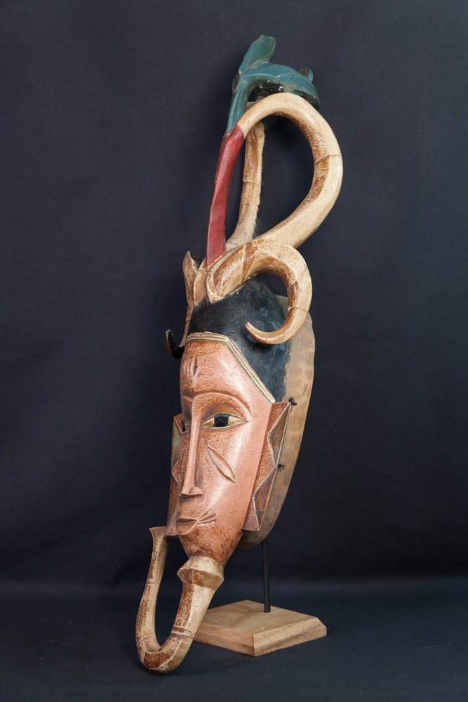 Masque Gouro à coiffe oiseau - 