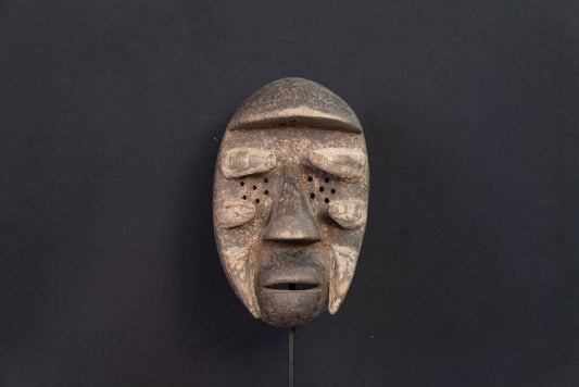 Masque Igbo initiatique circulaire aux cornes recourbées - 