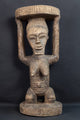 Statue Baoulé féminine assise porte - offrande - 