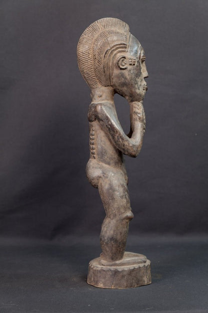 Statue Baoulé masculine en prière - 